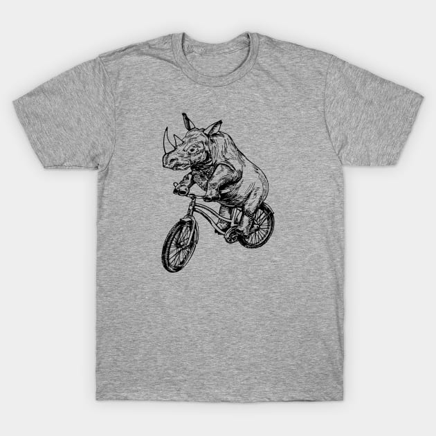 SEEMBO Rhinoceros Cycling Bicycle Cyclist Bicycling Riding Bike T-Shirt by SEEMBO